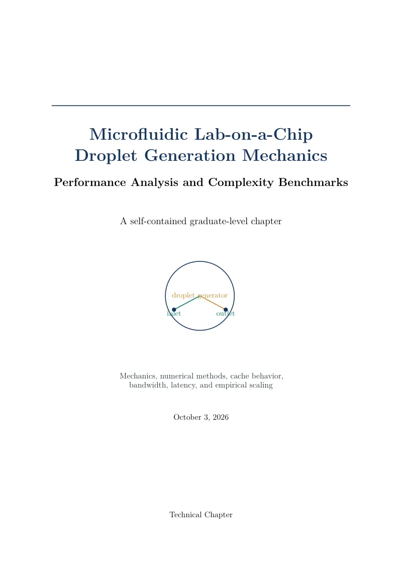 First page of Microfluidic Lab-on-a-Chip Droplet Generation Mechanics