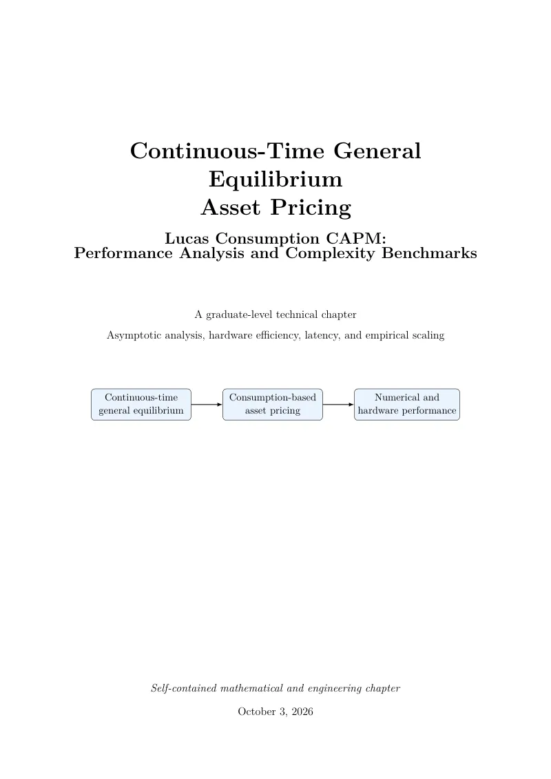First page of Continuous-Time General Equilibrium Asset Pricing (Lucas Consumption CAPM)