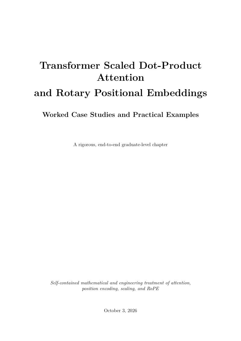 First page of Transformer Scaled Dot-Product Attention and Rotary Positional Embeddings (RoPE)