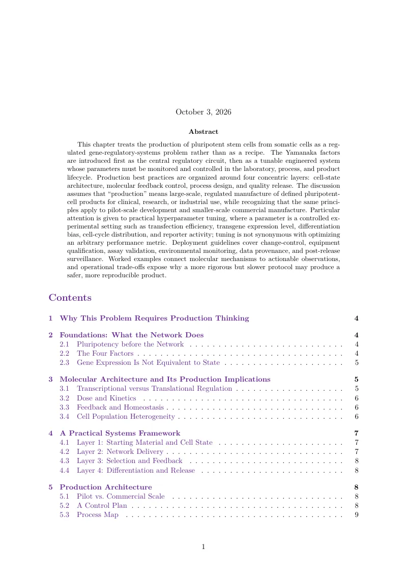 First page of Stem Cell Pluripotency Gene Regulatory Networks (Yamanaka Factors)