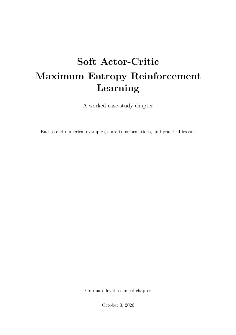First page of Soft Actor-Critic (SAC) Maximum Entropy Reinforcement Learning